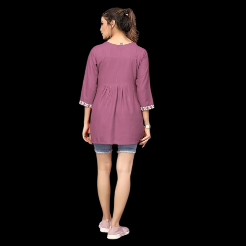 Chikankari Rayon Cotton Long Kurta Kurti