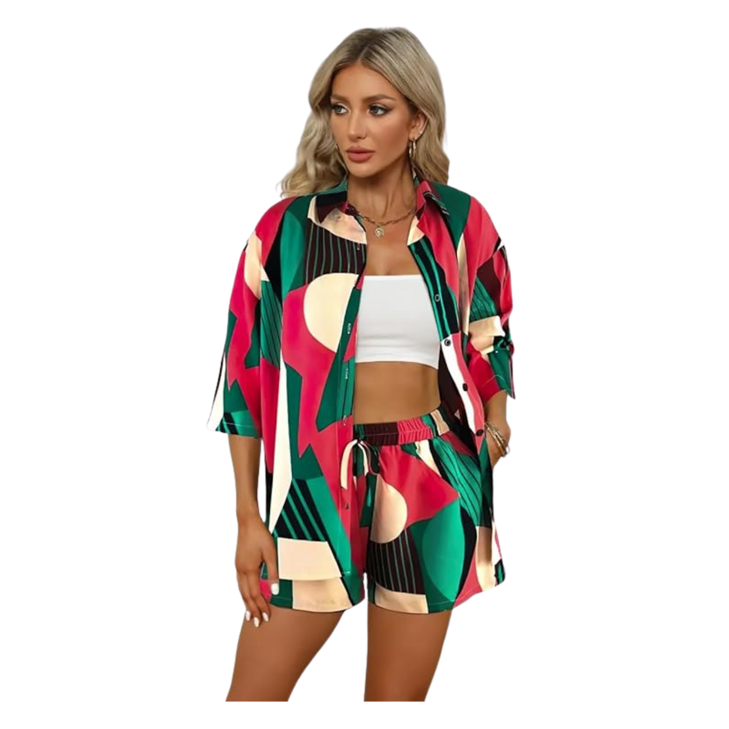 Elegant Print Shirt Style Co-Ord Set