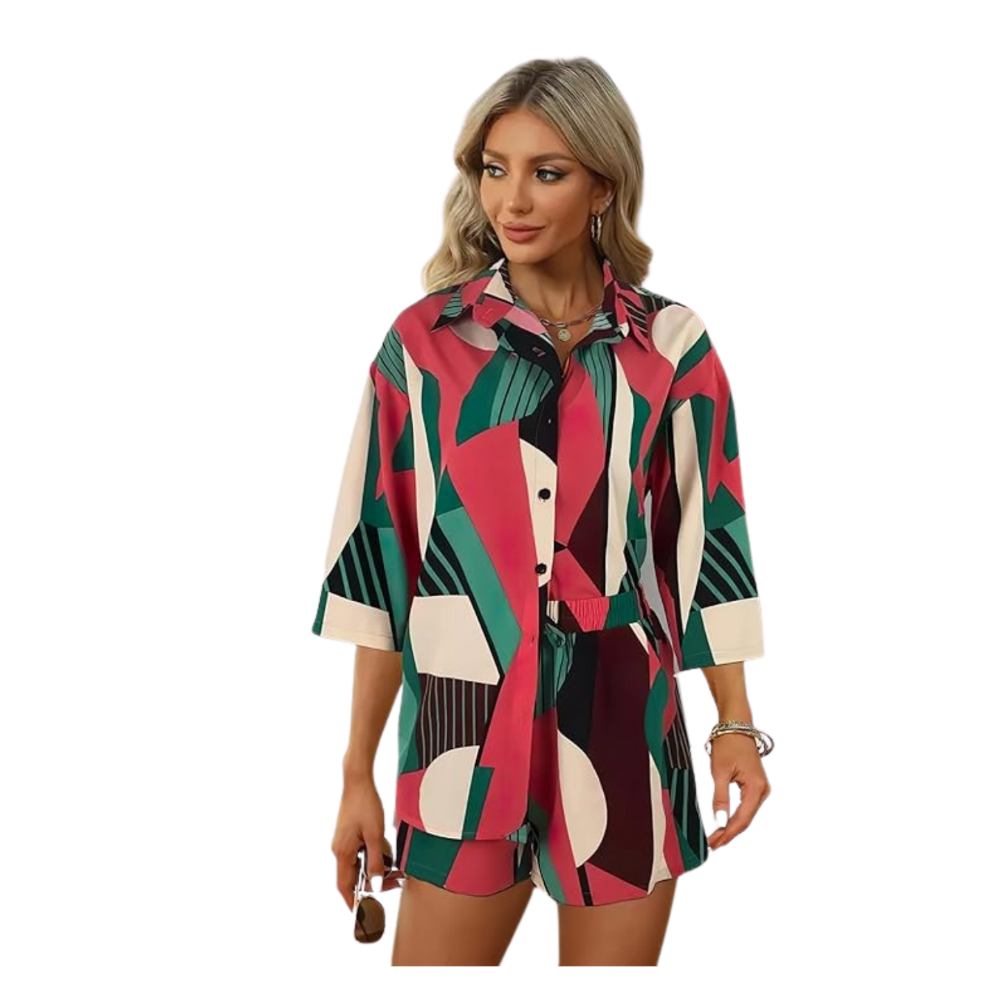 Elegant Print Shirt Style Co-Ord Set