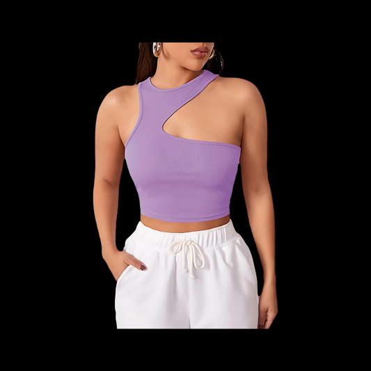 Cut Out Sleeveless Stylish Crop Top